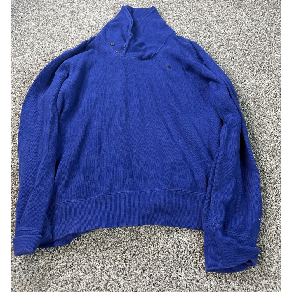 Polo Ralph Lauren Shawl Collar Sweater Men's Size Large Blue